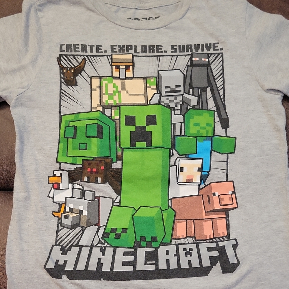 Minecraft Gray Kids T-Shirt